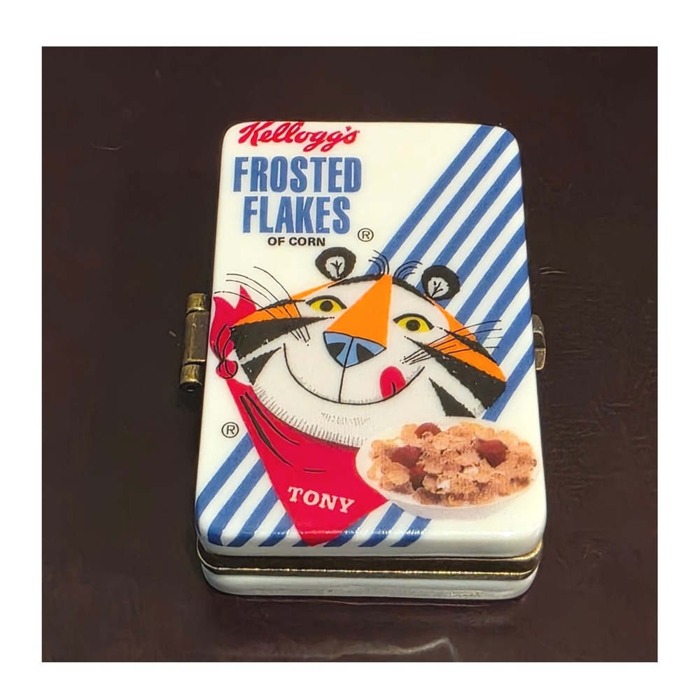 Vintage 1999 Kellogg's Frosted Flakes PHB Tony the Tiger Trinket Box Spoon